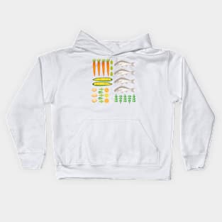 Veggie Flat Lay Kids Hoodie